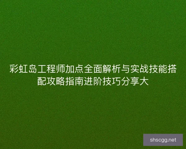 彩虹岛工程师加点全面解析与实战技能搭配攻略指南进阶技巧分享大